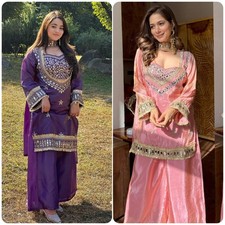 SALWAR KAMEEZ PAKISTANI INDIAN WEDDING PARTY WEAR DRESS BOLLYWOOD SUIT SHARARA