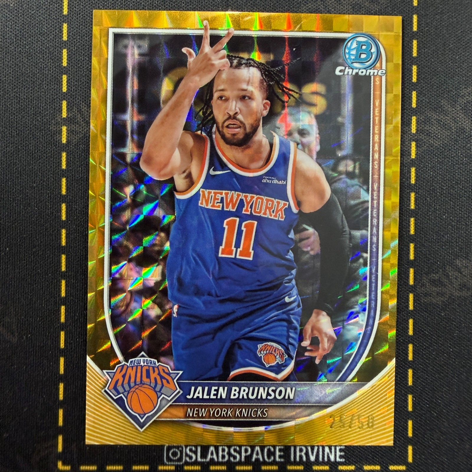 2025-26 BOWMAN CHROME #BCV-62 Jalen Brunson GOLD Geometric /50