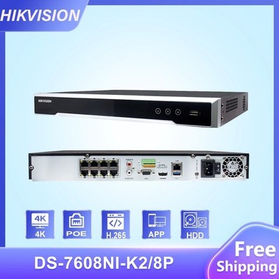 Original Hikvision NVR DS-7608NI-K2/8P 4K 8MP 8CH 2SATA 8 PoE for IP Camera