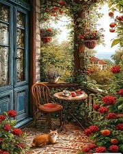 Painting Kits on Balcony Paint by Numbers Kit for Adults DIY Wall Art Decor