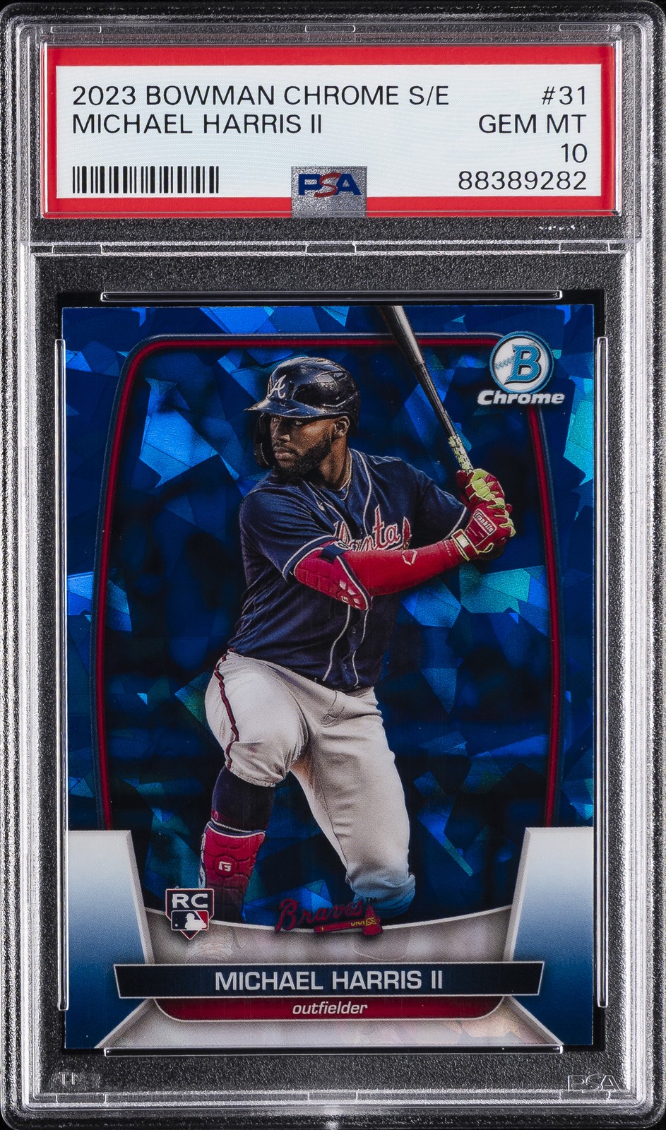 2023 BOWMAN CHROME SAPPHIRE ED #31 MICHAEL HARRIS II ROOKIE RC PSA 10