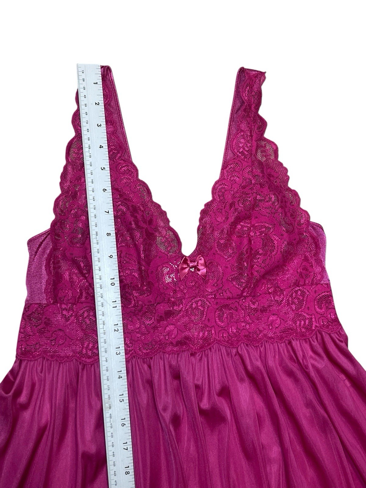 Vintage Shadowline Nylon Spandex Lace Nightgown Large Long Maxi Sheer Fairy USA