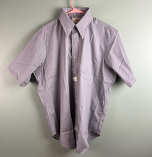 True Vintage 70s Arrow Kent Collection Grey Disco Short Sleeve Shirt 17 XL NEW