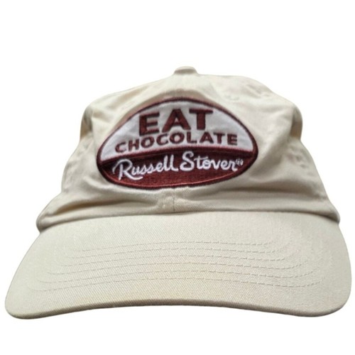 Russell Stover Eat Chocolate Beige Embroidered Adjustable Baseball Cap Hat