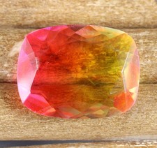 Certified Brazilian Bi-Color Tourmaline 52.50 Ct/30 mm Cushion Gemstone T16643