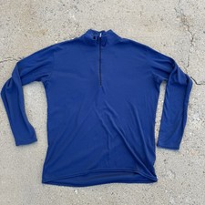 Patagonia Men’s Capilene 1/4 Zip Pullover Sz Large Blue Long Sleeve Made in USA