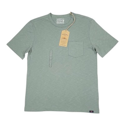 Faherty Sunwashed Pocket Tee 100% Organic Cotton Men's SMALL Sage Green NEW $68 
