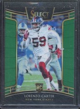 2018 Panini Select LORENZO CARTER #15 RC Rookie Concourse Green Prizm /5 Giants