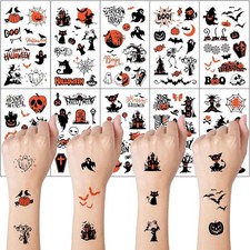  Free Duty Tax 10 Sheets YEFIUO Halloween Temporary Tattoos Set,Halloween P