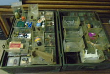 Vintage Case With Model Air Plane Miscellaneous Parts AS IS See Pics