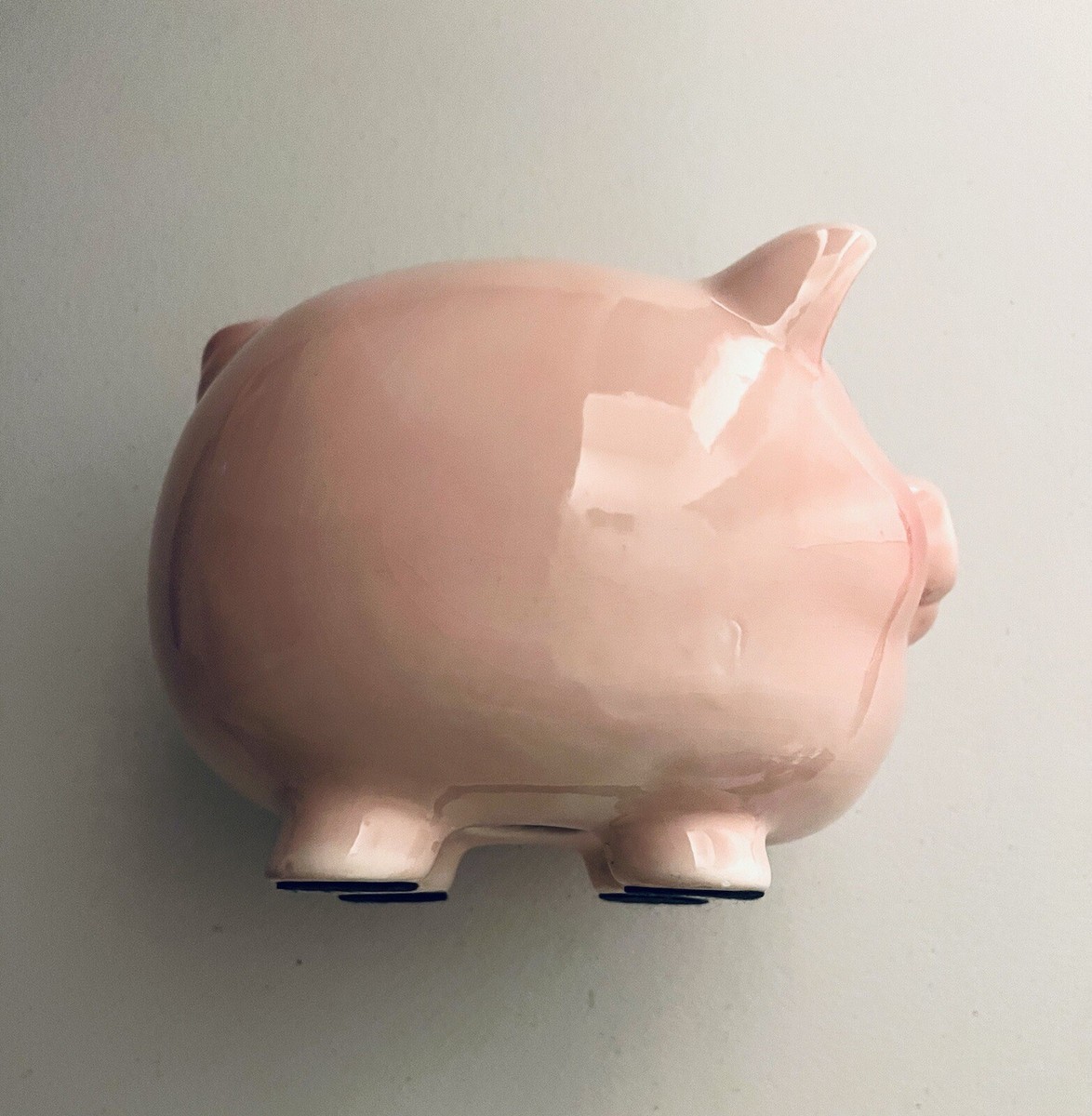 Large Ceramic Piggy Bank Pink In Color 6