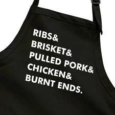 BBQ Meats List Grilling Father's Day Gift Barbecue Grill Master Pitmaster Apron