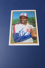 TIM RAINES SIGNED 1987 TOPPS ALL-STAR GLOSSY # 48 AUTO EXPOS YANKEES