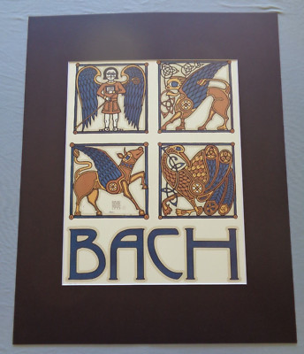 Bach Irish Stonework Book of Kells Tiles Poster Art Print by David Lance Goines