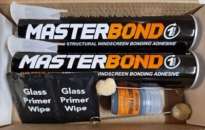 WAYSIDE 2 x WINDSCREEN GLASS SEALANT BONDING ADHESIVE GLUE CAR DOUBLE KIT - **2 X KITS**