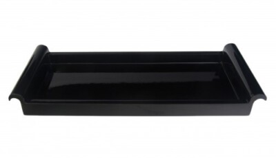 LAQ Design Tablett rechteckig Holz mit Pianolack überzogen 38 x 15 cm : Schwarz