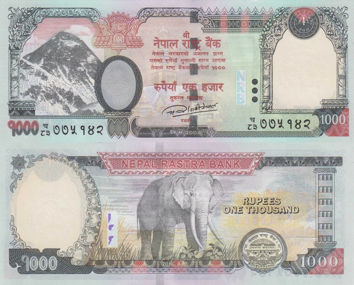 Nepal 1000 Rupees (2016) - Mt. Everest/Elephant/p75b UNC | eBay