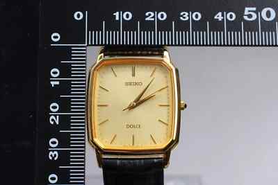 Near MINT] SEIKO Dolce 8J41-5000 27mm Gold Tank Qz Men's Watch