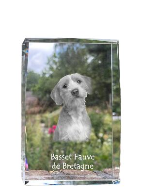 Basset Fauve de Bretagne, Fawn Brittany Basset - crystal with a picture of a dog