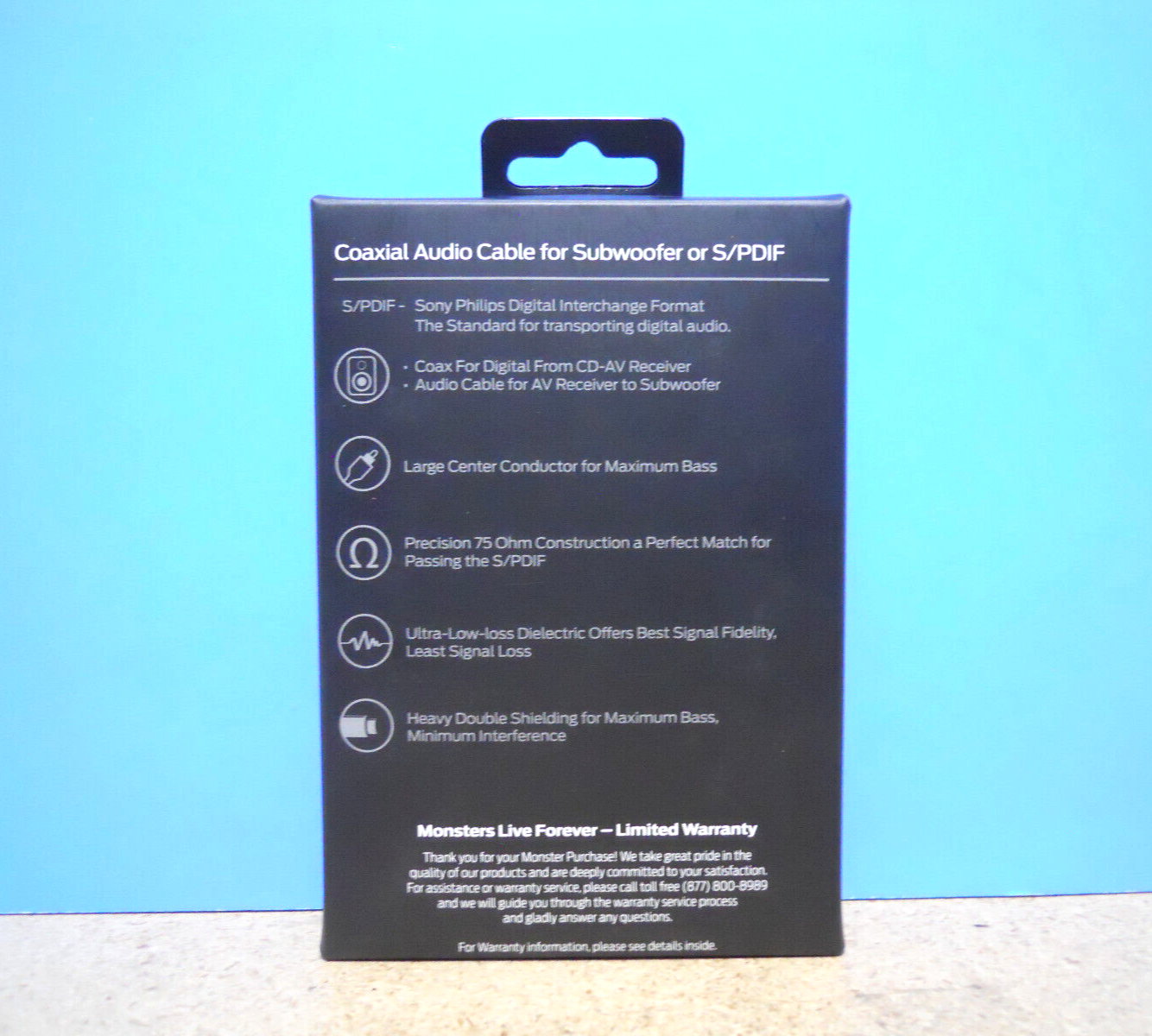 Monster Coaxial Audio Cable for Subwoofer or S/PDIF 6 ft AV CDAV