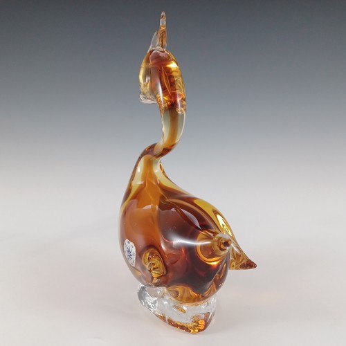 SVCC Vetri d'Arte Murano Amber Glass Swan Sculpture - Labelled - Picture 7 of 9