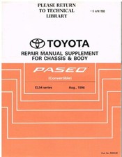 TOYOTA PASEO Mk2 (EL54) CABRIO ORIG 1996 CHASSIS & BODY REPAIR MANUAL SUPPLEMENT