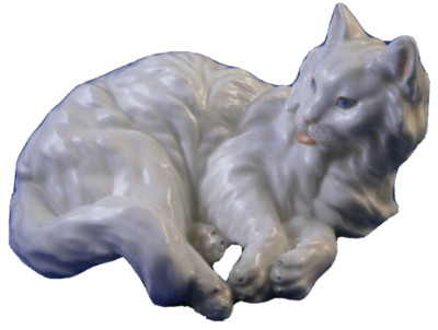 Antike Augarten Wien Porzellan Katzenfigur Handbemalt Original 1930