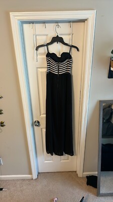 Iris Los Angeles Strapless Black/Cream Sheer Bottom Long Women Dress Size S  | eBay