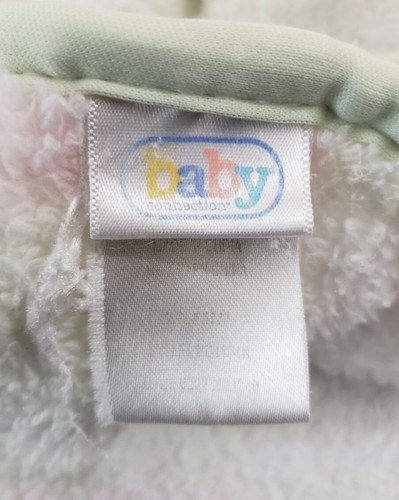 Baby Connection Pastel Checked Fleece Baby Security Blanket With Green Trim - Picture 7 of 10
