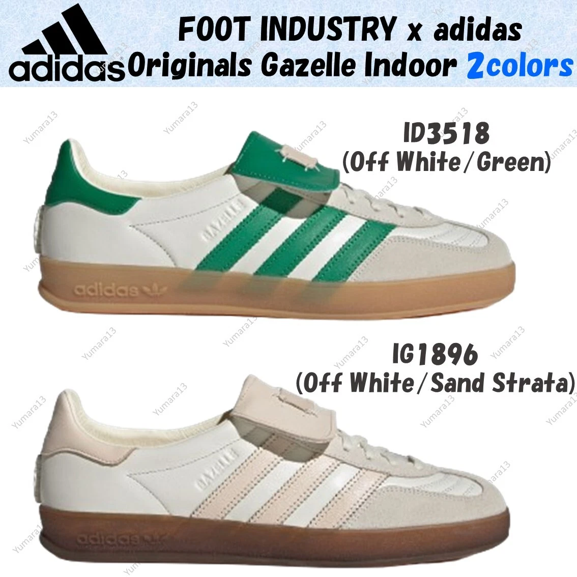 FOOT INDUSTRY x adidas Originals Gazelle Indoor ID3518,IG1896 US Men's 4-14