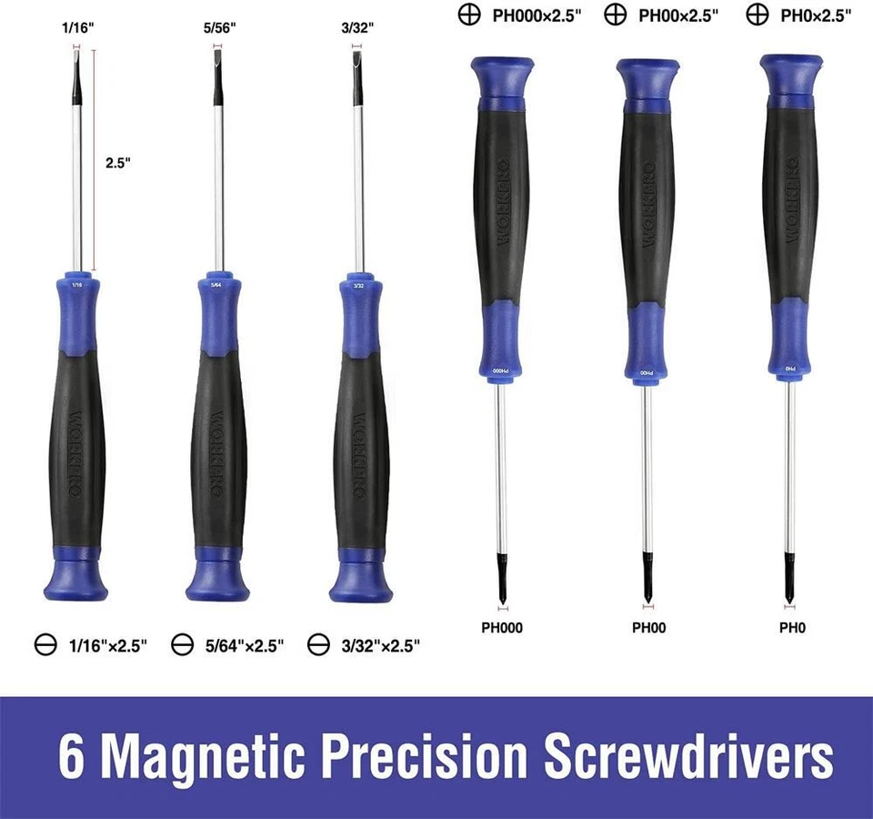WORKPRO Magnetic Screwdriver Set 16PC Torx Slotted Phillip Precision Screwdriver - Image 3 of 4