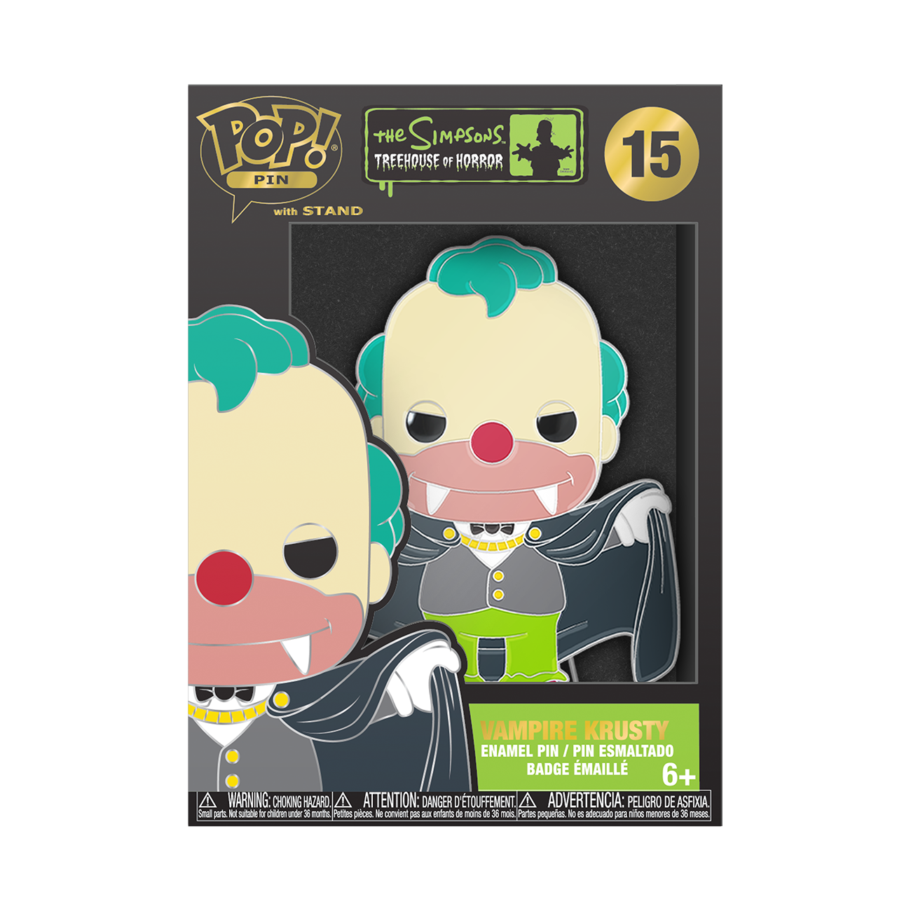Gadget - Simpsons (The): Funko Pop! Large Enamel Pin - Vampire Krusty - Funko