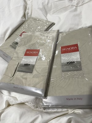 Signoria di Firenze 700TC Italy NWT 3pc Queen Duvet Cover Set 100% Cotton Jacq
