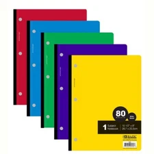 BAZIC Wide Ruled Composition Books Journal Notebooks School, Home, Office 5 Pads