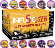 96 Count Variety Pack Flavors Only (12 Flavored Blends) Single Serve K-Cup Pods