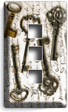 OLD RUSTIC VINTAGE KEYS LETTER LIGHT SWITCH OUTLET WALL PLATES HOME OFFICE DECOR