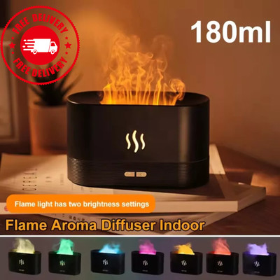 Cute Fire Flame Aroma Diffuser, Essential Oil, Air Humidifier, LED Aromatherapy