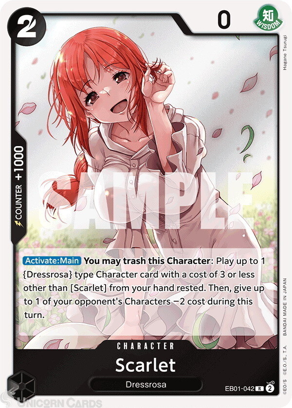 EB01-042 Scarlet : Rare Foil One Piece English TCG Card : EB01: Extra Booster -