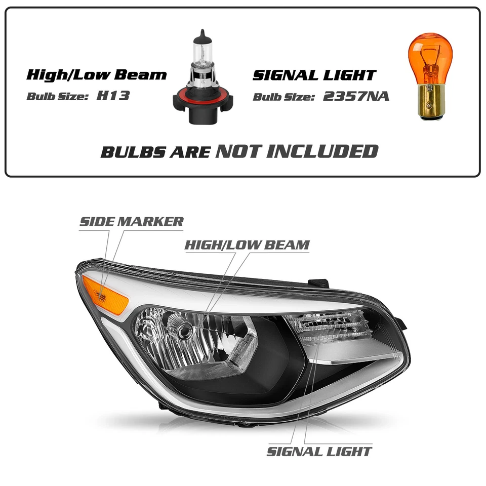 For Kia Soul 2014-2019 Headlights Headlamps Halogen Pair W/O Bulbs Pair Halogen Foto 3 de 4
