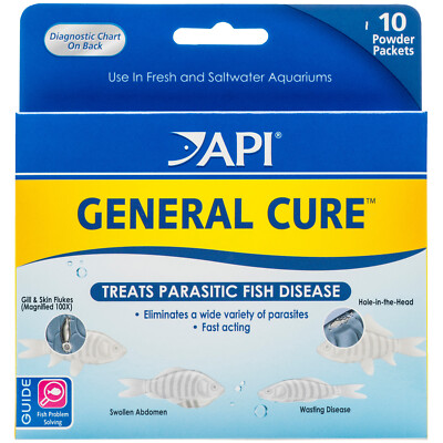 API General Cure Freshwater Saltwater Fish Powder Medication 10 Packets per Box