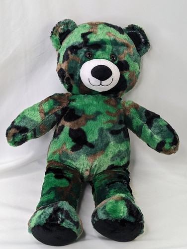 Build a Bear Green Camo Plush 16 Inch Stuffed Animal Toy