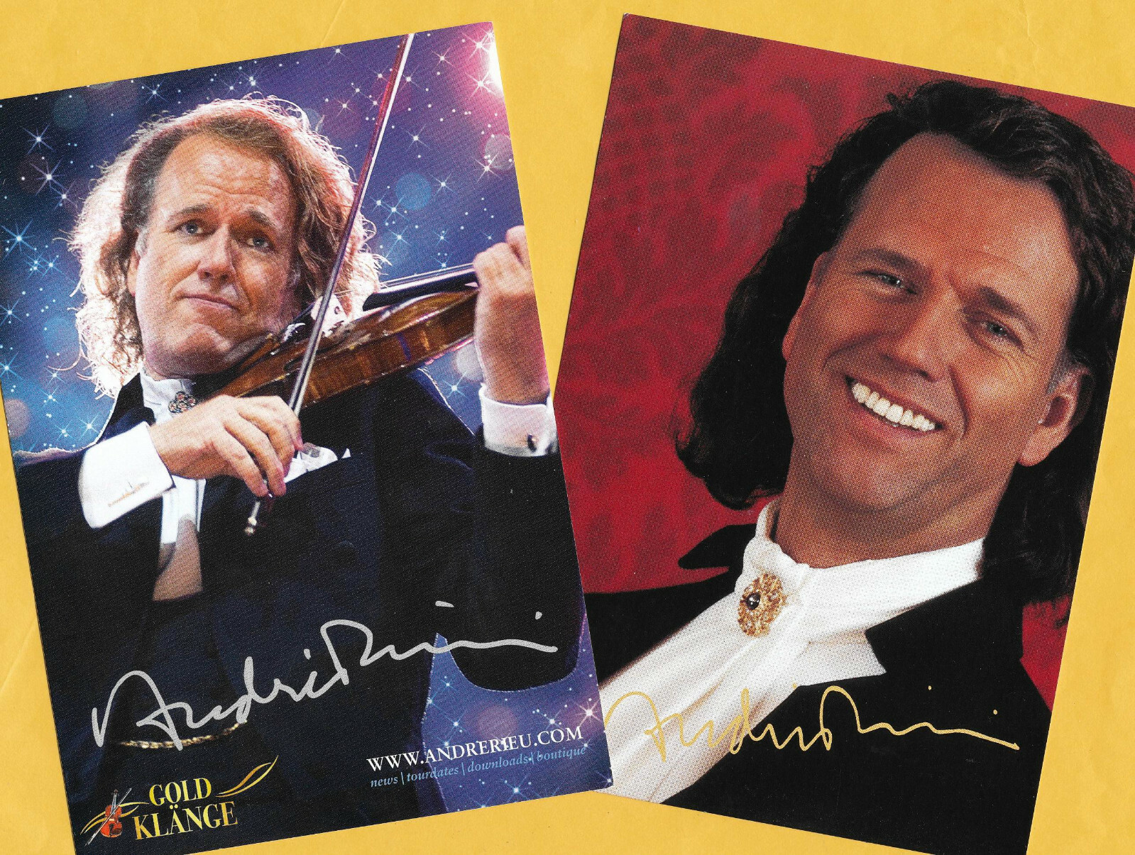 Andre RIEU - 2 SUPER Autogramm Bilder - Print Copies - Groß Format 13cm ...