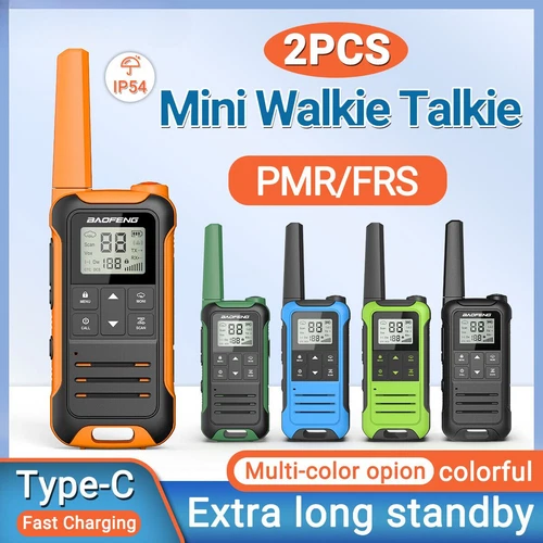 2pcs F22 Mini Walkie Talkie Long Range PMR 446 FRS Two-way Radios For Camping US