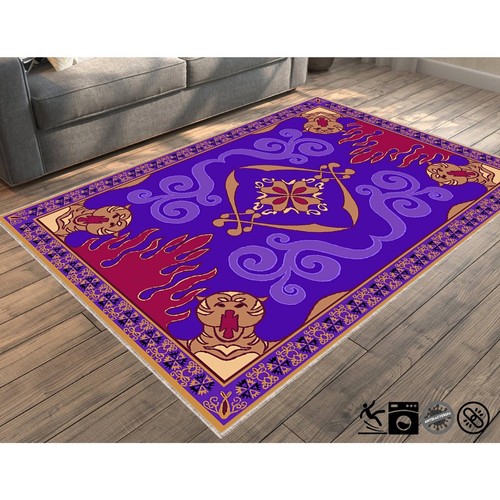 Aladdin Magic Carpet Teppich Lila Disney Inspiriert Bereich Kinderzimmer Wohndeko Geschenk - Bild 8 von 12