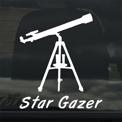 Refractor Telescope - Star Gazer - Custom Vinyl Sticker - Decal