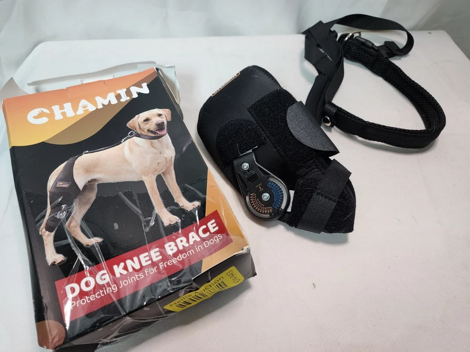 Rodillera ajustable Chamin para perro soporte de cuello adicional para LCA desgarrado, pierna derecha, XL Foto 3 de 4