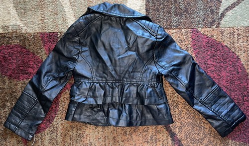 Girls Sonoma Faux Leather Motorcycle Bike Punk Chic Retro Zip Jacket Size 4/5 - Picture 5 of 5