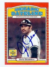 Chris Chambliss autographed baseball card (Yankees) 2001 Upper Deck Decade #129