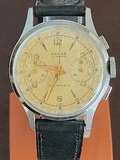VINTAGE CANOE CHRONOGRAPH CAL LANDERON 48 EVERYTHING FUNCTIONS WELL KEEPS TIME