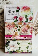 3-Pack Saponificio ~ Gardenia, Peony & Rose Scented Bar Soap 10.5 oz Each